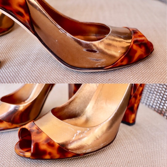 SOLD 🌟Host Pick🌟 GUCCI Tortoise Shell Metallic Pumps - Picture 7 of 8